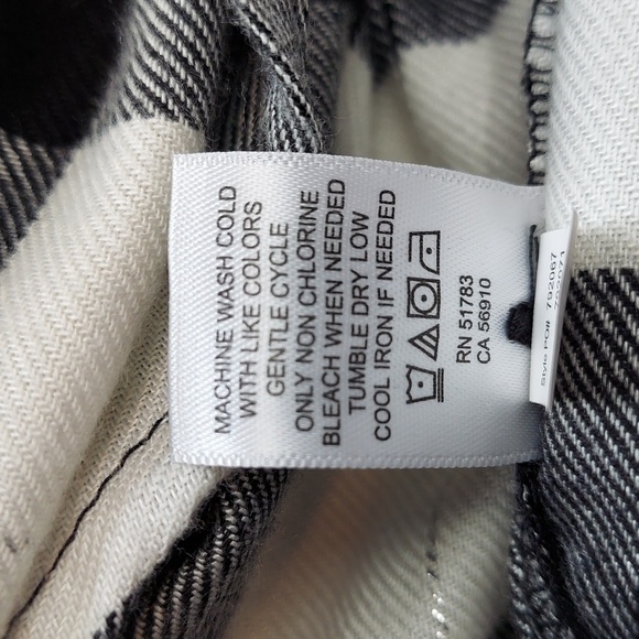 -🆕 Maurices Plaid Flannel XL Shirt Black White Silver Metallic Long Sleeve, NEW - Picture 7 of 9